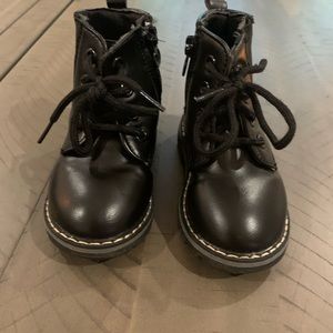Black combat boots